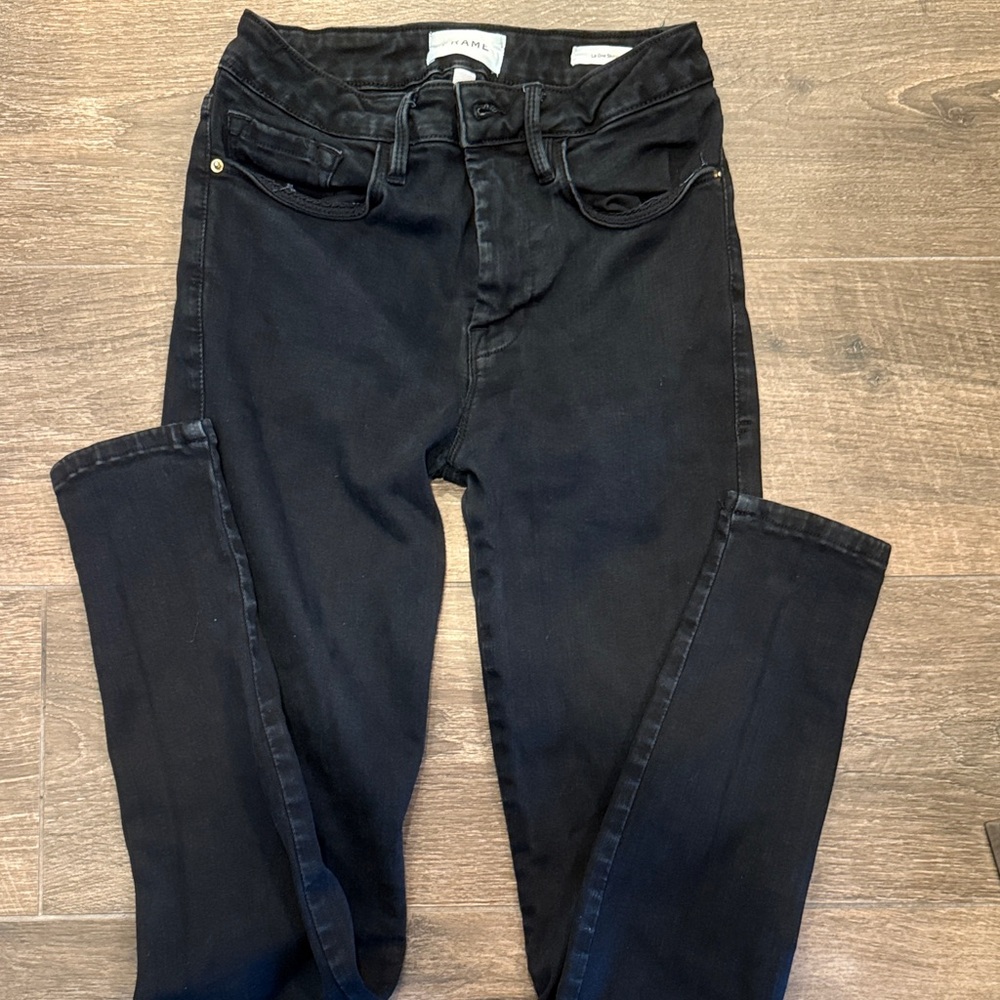 Frame Denim Women's Jet Black Skinny Jeans